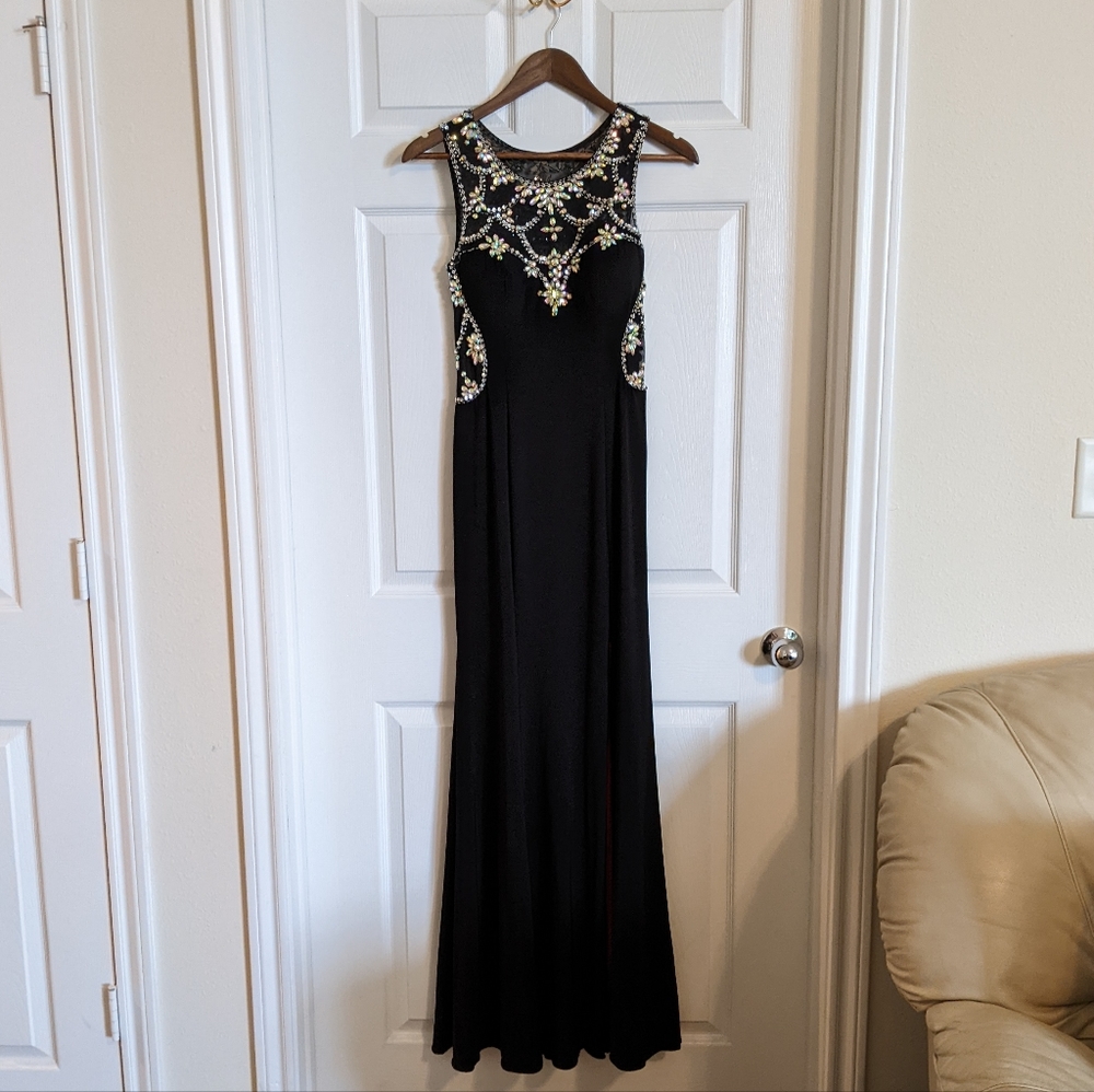 Size 6 Black Prom Dress with Beading